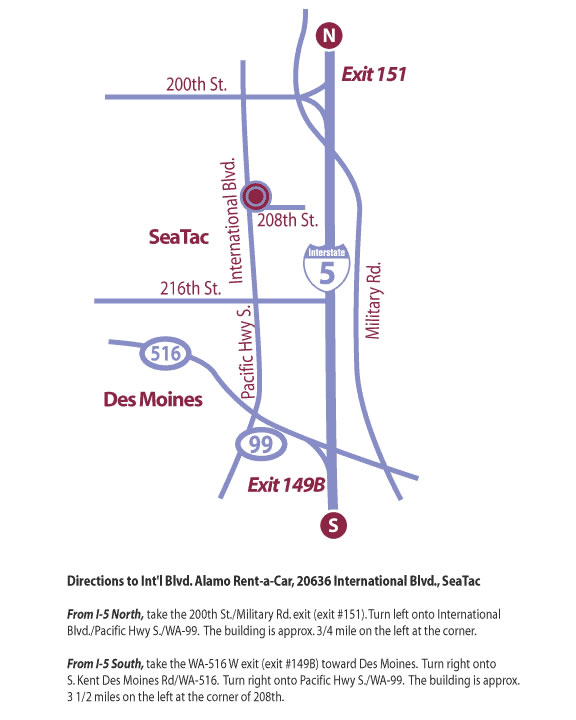Map to SeaTac